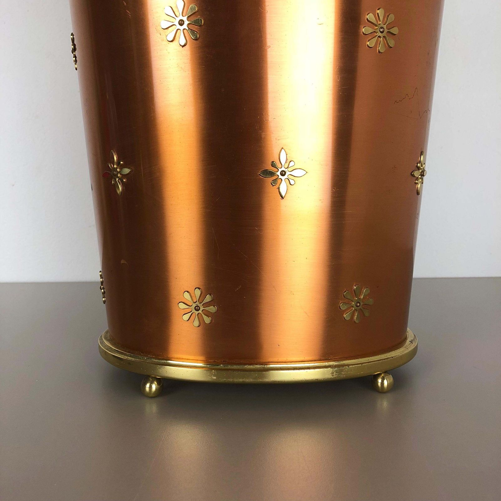 Original 1950s Copper Umbrella Stand By Vereinigte Werkstätten München, Germany photo vinterior