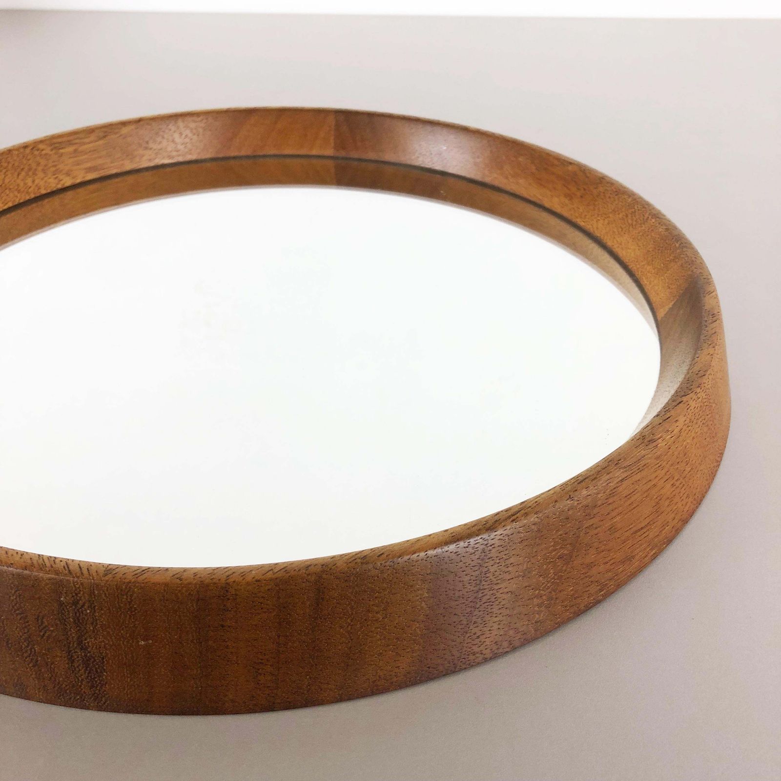 photo vinterior Nos! Original 1960s Crystal Glass And Oakwood Mirror Made In Germany Nr. 2