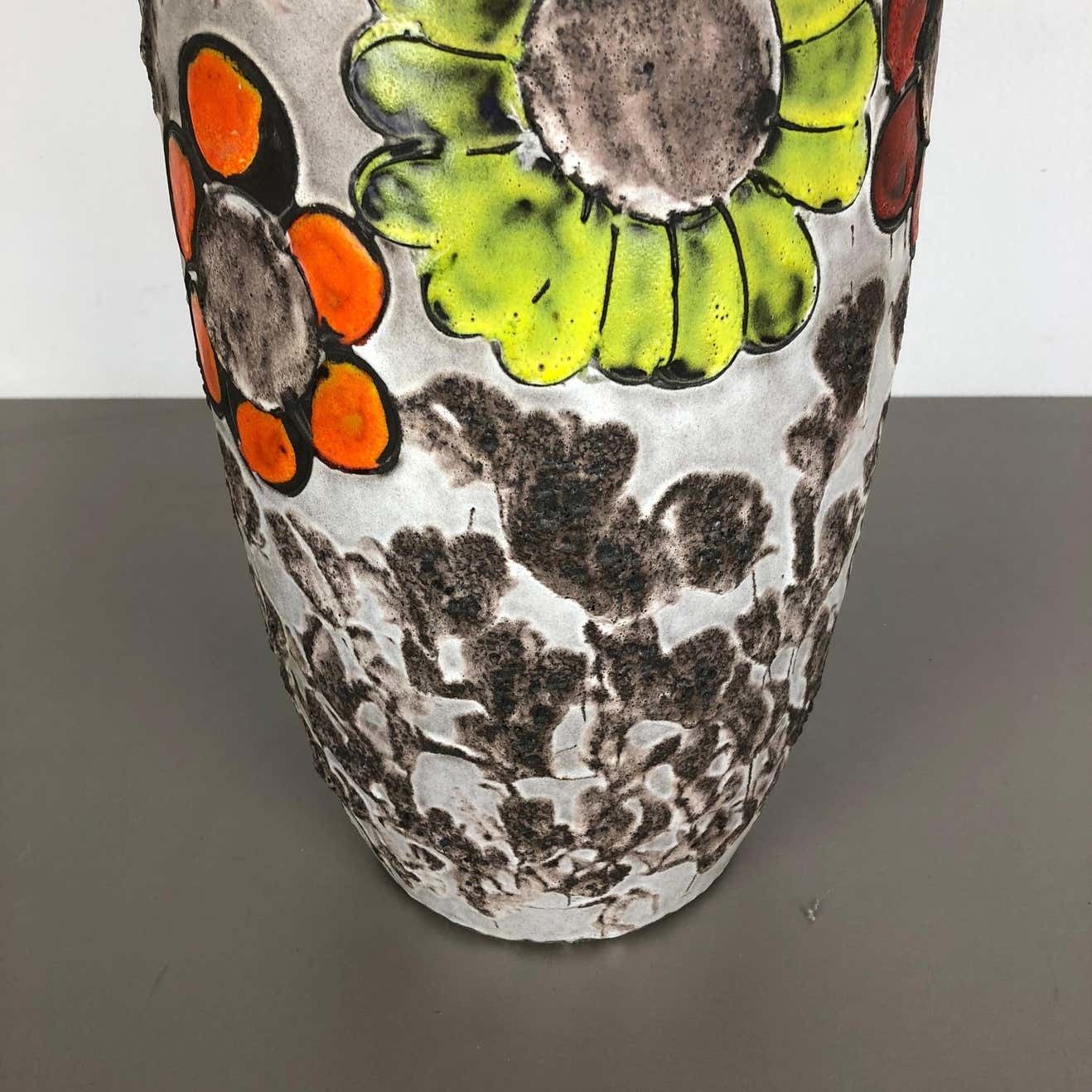 655.0 Large Pottery Fat Lava Multi Color 420 54 Vase Made By Scheurich, 1970s photo