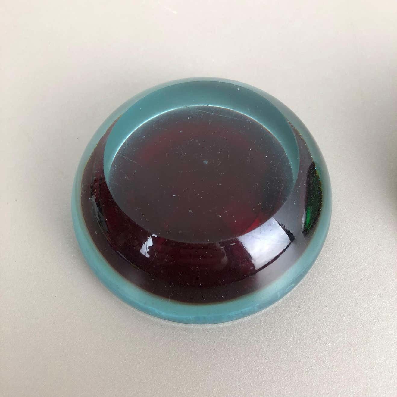 655.0 Set Of 2 Murano Glass Sommerso Bowl Shells Ashtray Element, Italy, 1970s photo
