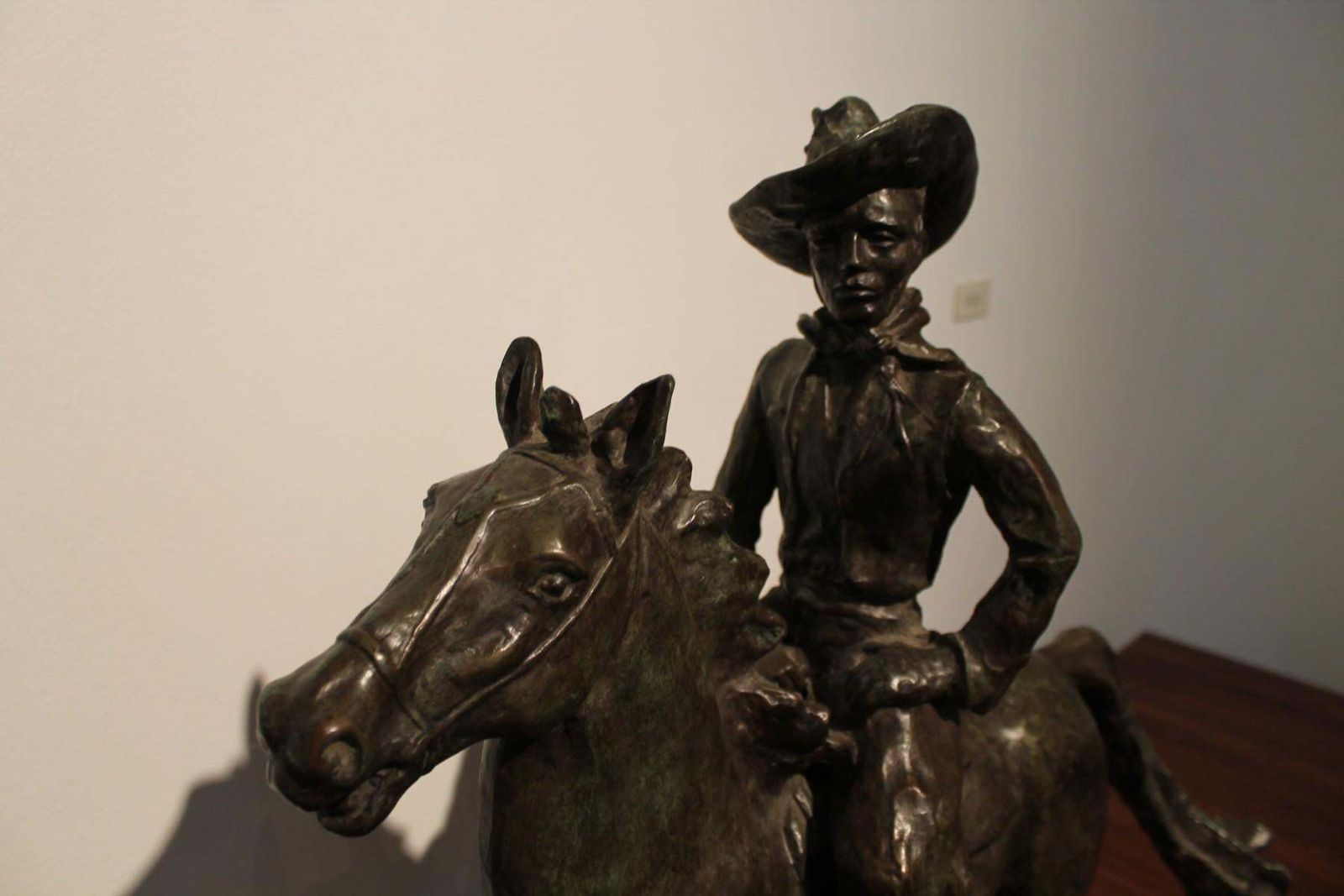 Bronze Sculpture " Cowboy On His Horse" By Paul Sersté, Belgium photo Art