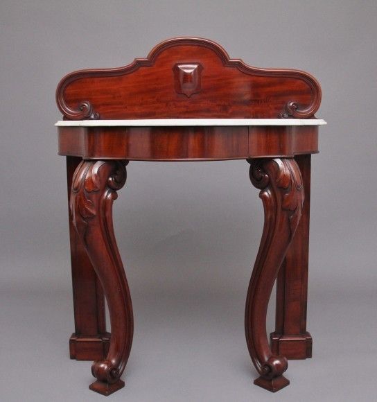19th Century Mahogany And Marble Top Consul Table