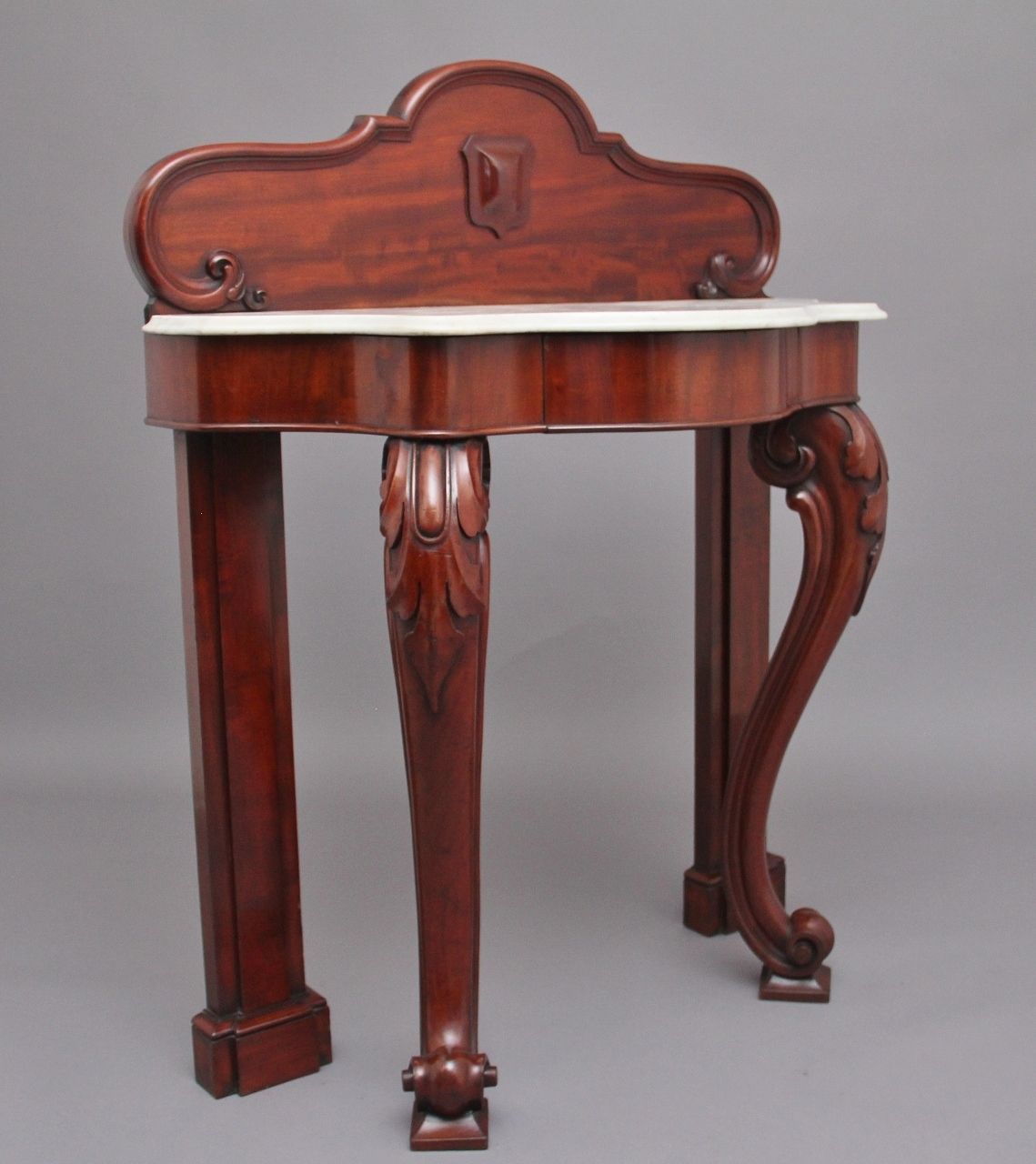 19th Century Mahogany And Marble Top Consul Table photo Furniture