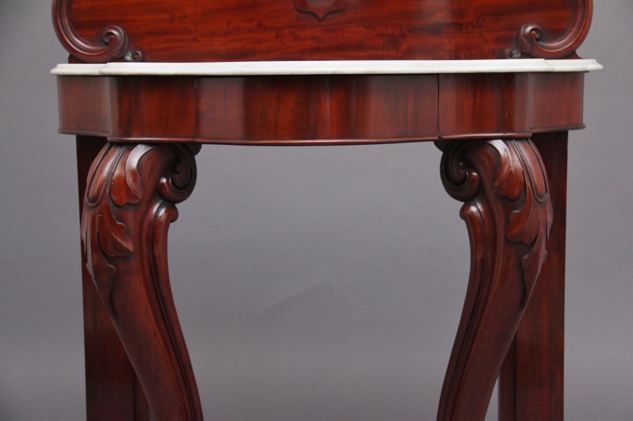 19th Century Mahogany And Marble Top Consul Table photo vintage