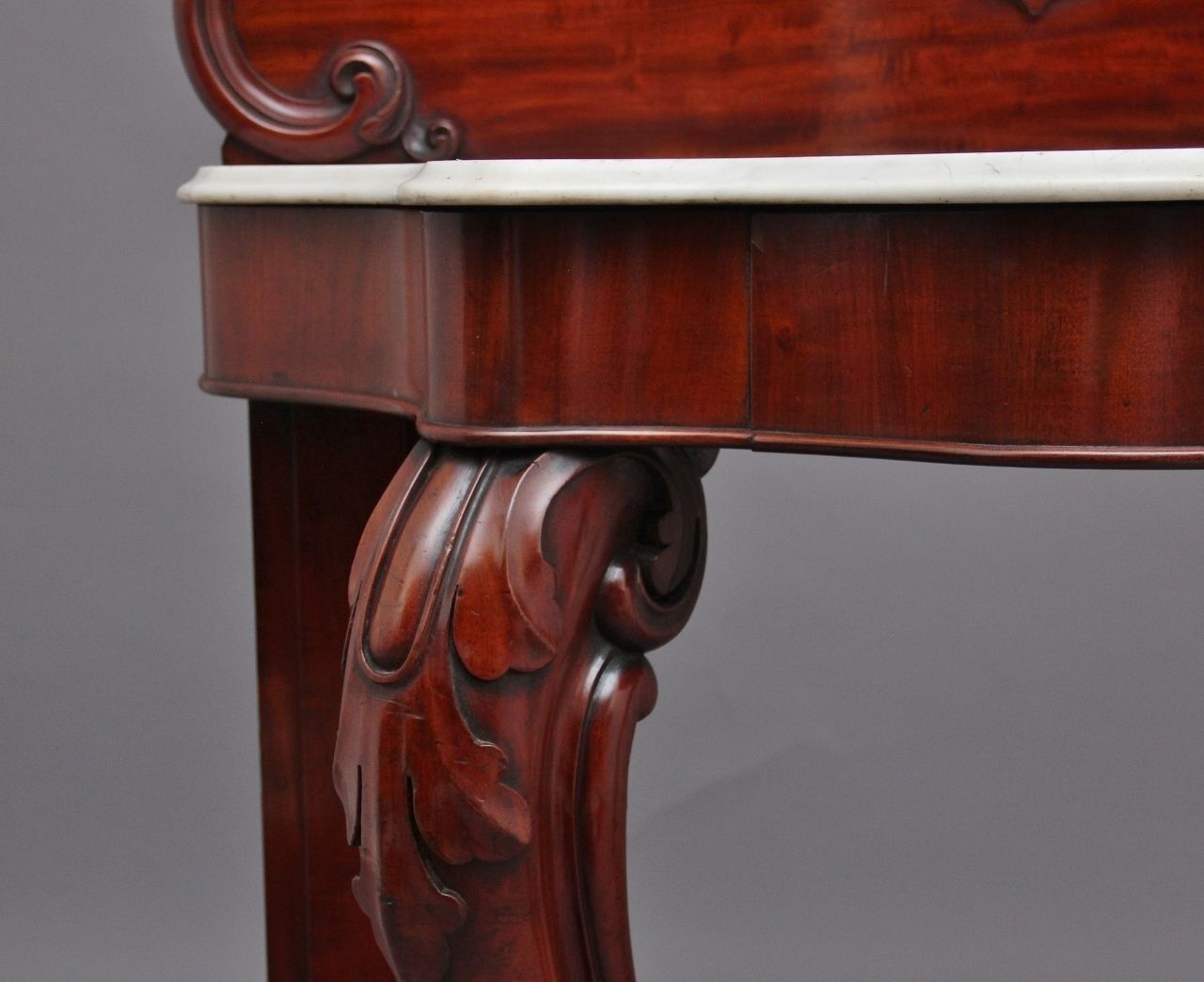 photo furniture 19th Century Mahogany And Marble Top Consul Table