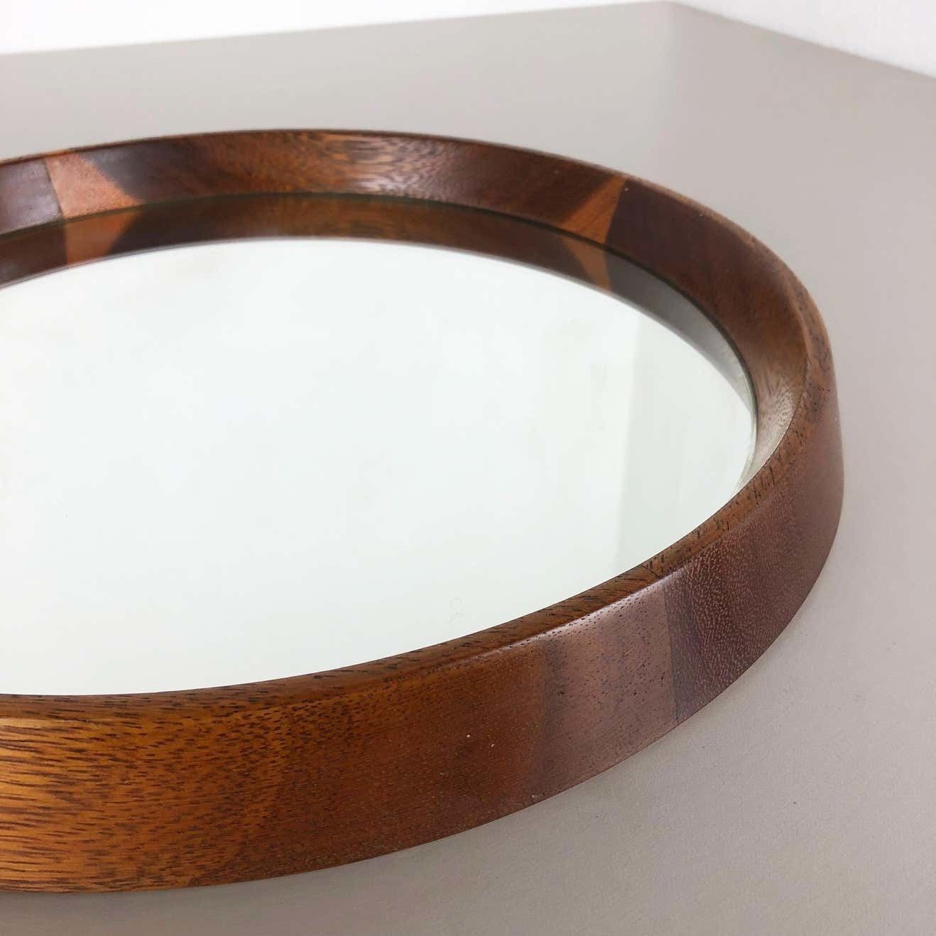 photo furniture Nos! Original 1960s Crystal Glass And Oak Wood Mirror, Made In Germany Nr. 1