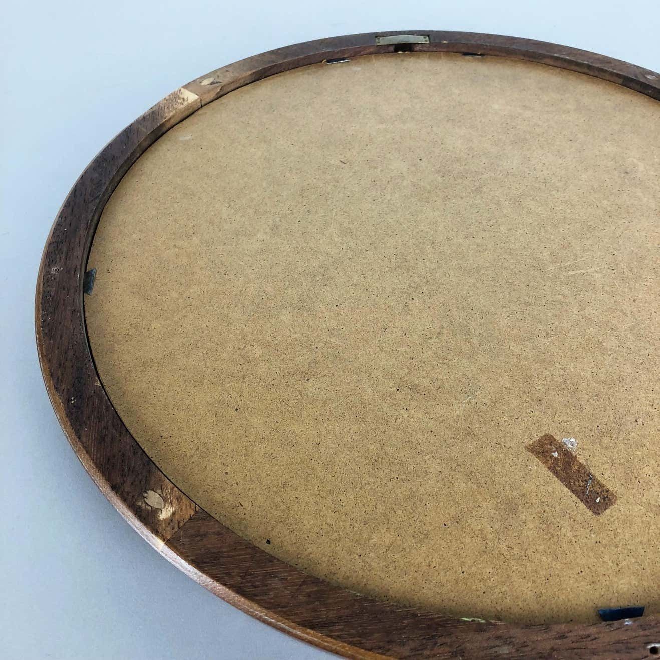 photo vinterior Nos! Original 1960s Crystal Glass And Oak Wood Mirror, Made In Germany Nr. 1