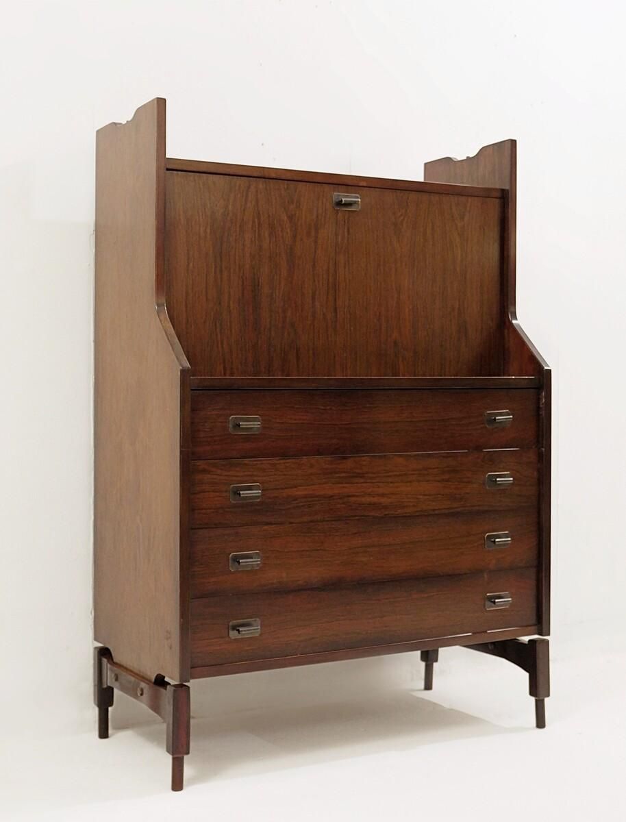 Mid Century Modern Wooden Secretary Desk , Italy, 1970s photo for sale