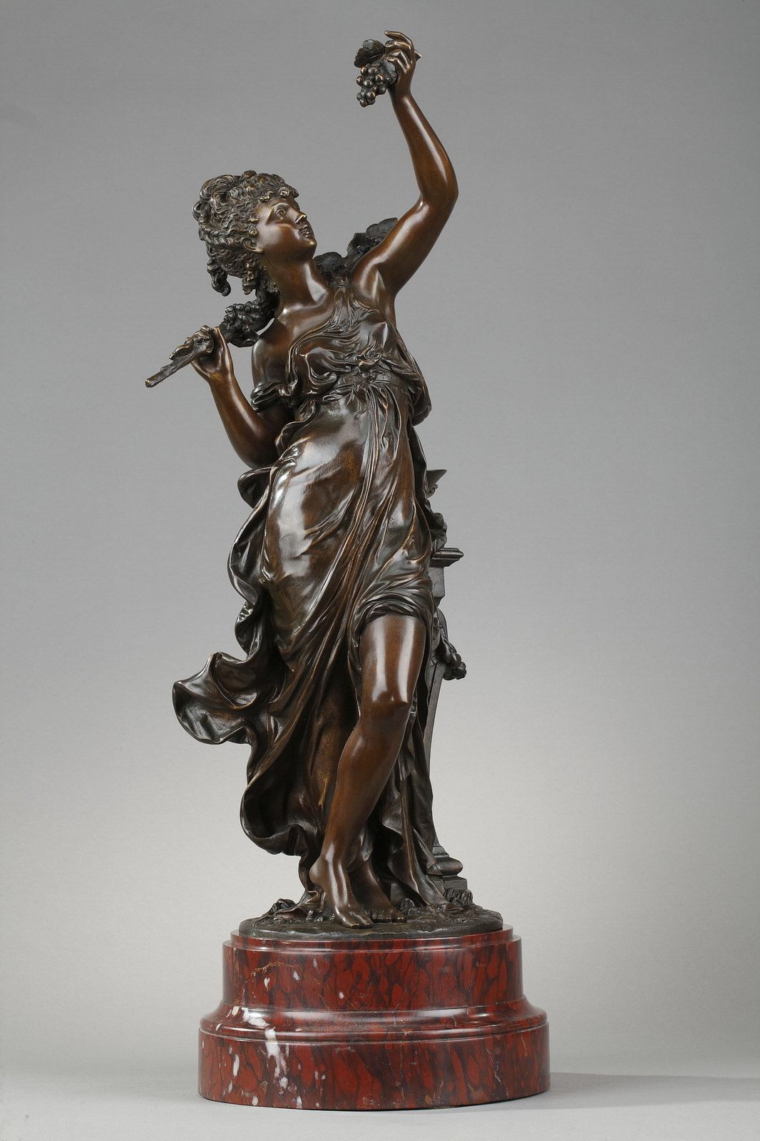 Bronze Sculpture, "Allegory Of The Vine", Signed Hippolyte Moreau (1832 1927)