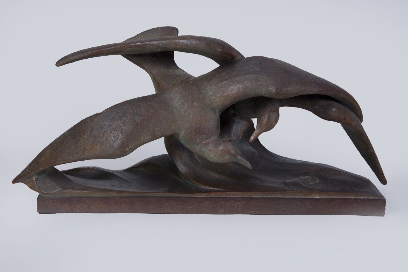 Art Deco Seagull Statuette, Terracota, France, Original Condition, 1920s