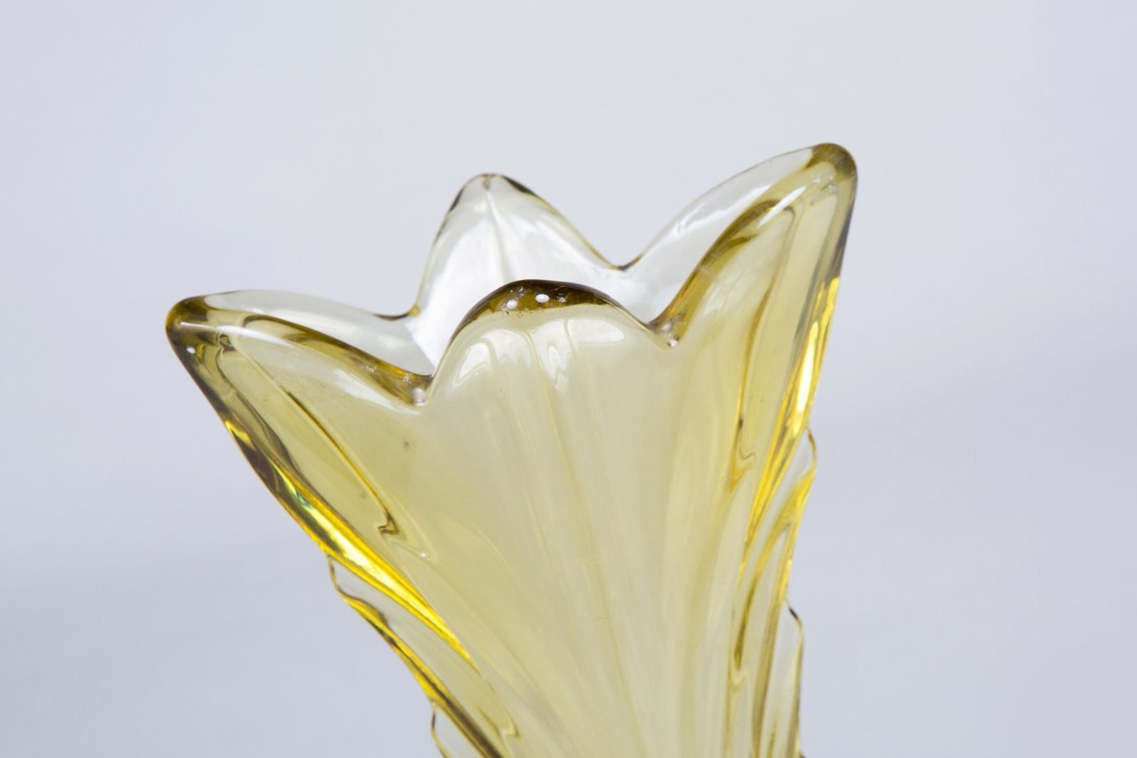Glass Pink Yellow And Orange Vases Made In Bohemia, Original Condition. Art Deco photo buy