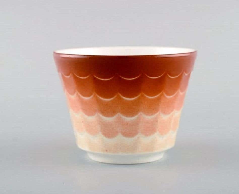 Wilhelm Kåge For Gustavsberg, Six Flower Pot Covers In Porcelain, 1960's photo 415.0