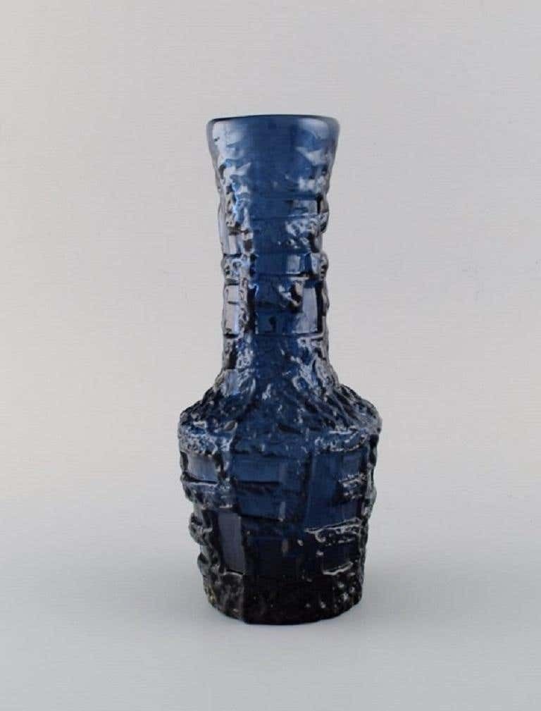 Göte Augustsson For Ruda, Two Vases In Blue Mouth Blown Art Glass photo furniture