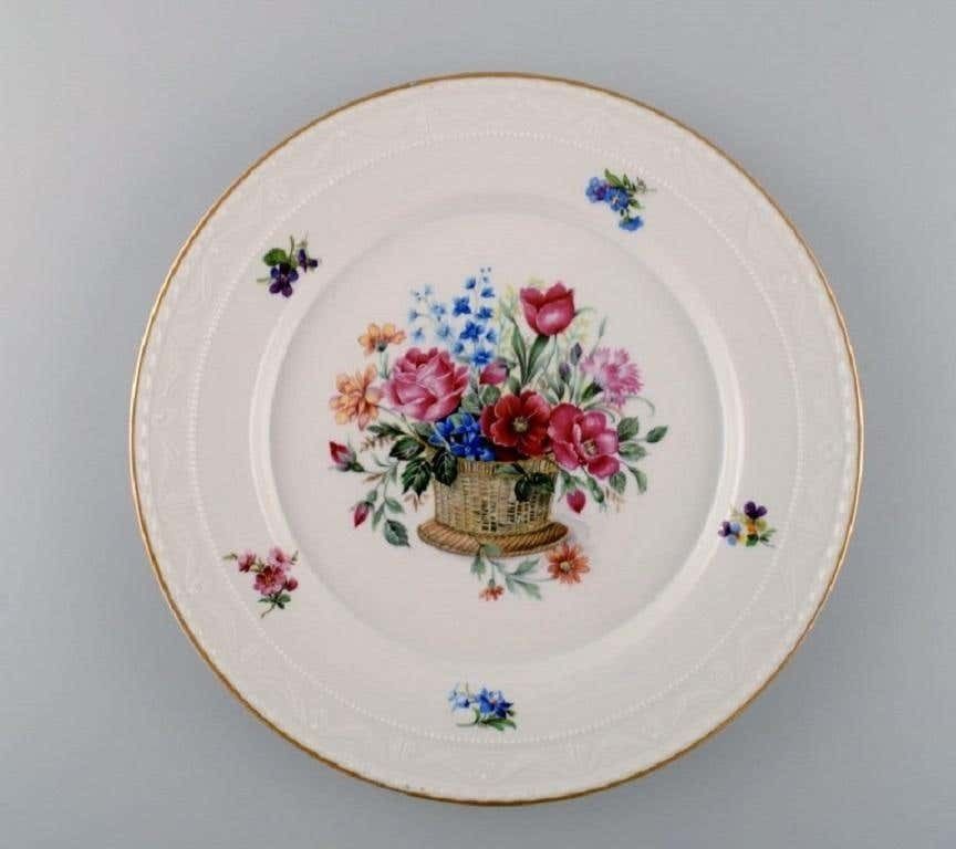 Kpm, Berlin, Two Antique Porcelain Plates With Hand Painted Flower Baskets photo furniture