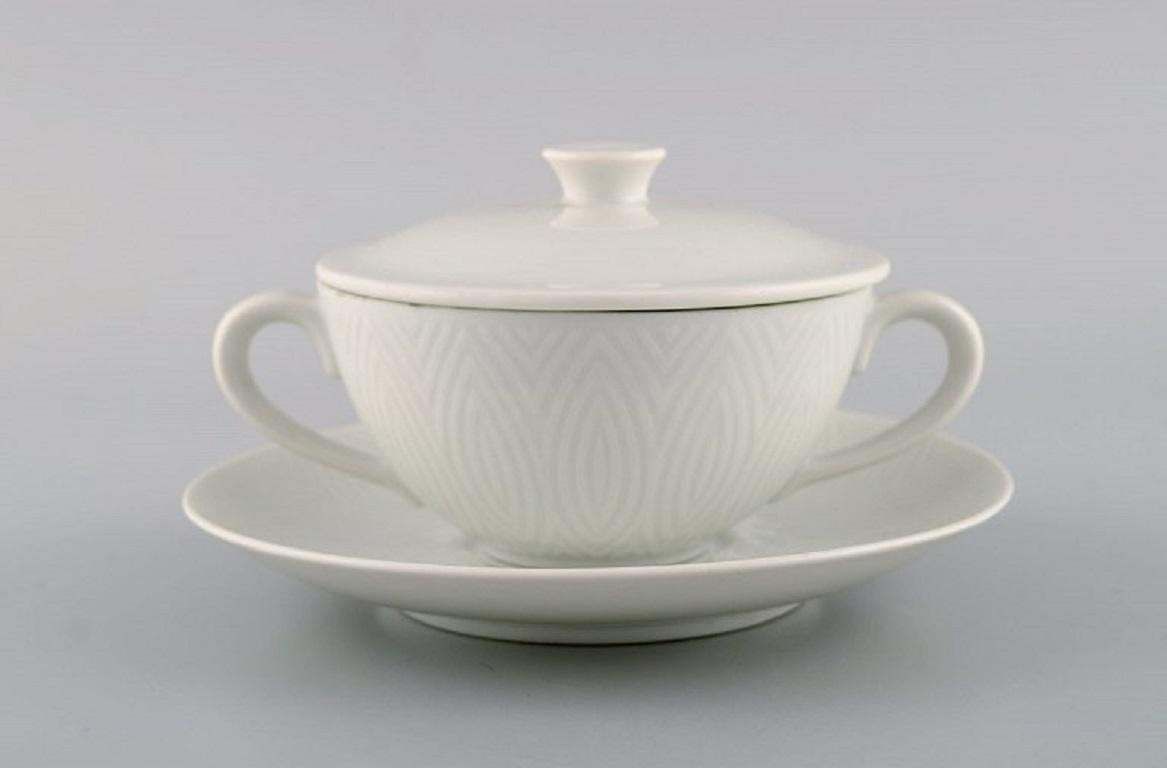 Royal Copenhagen Salto Service White Six Bouillon Cups With Saucers 1960s photo Home Decor