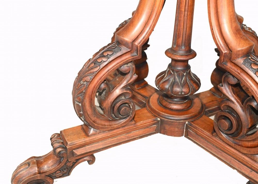 Victorian Sofa Table Walnut Antique 1860 photo vinterior