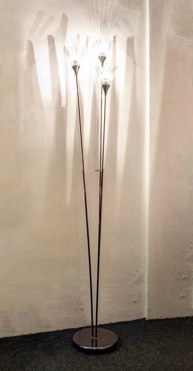 Drielamps Vloerlamp Van Metaal, Italië, Jaren 1980 photo vinterior
