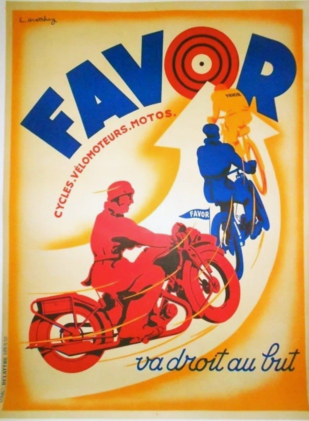 Favor Cycles Original Vintage Poster photo vinterior