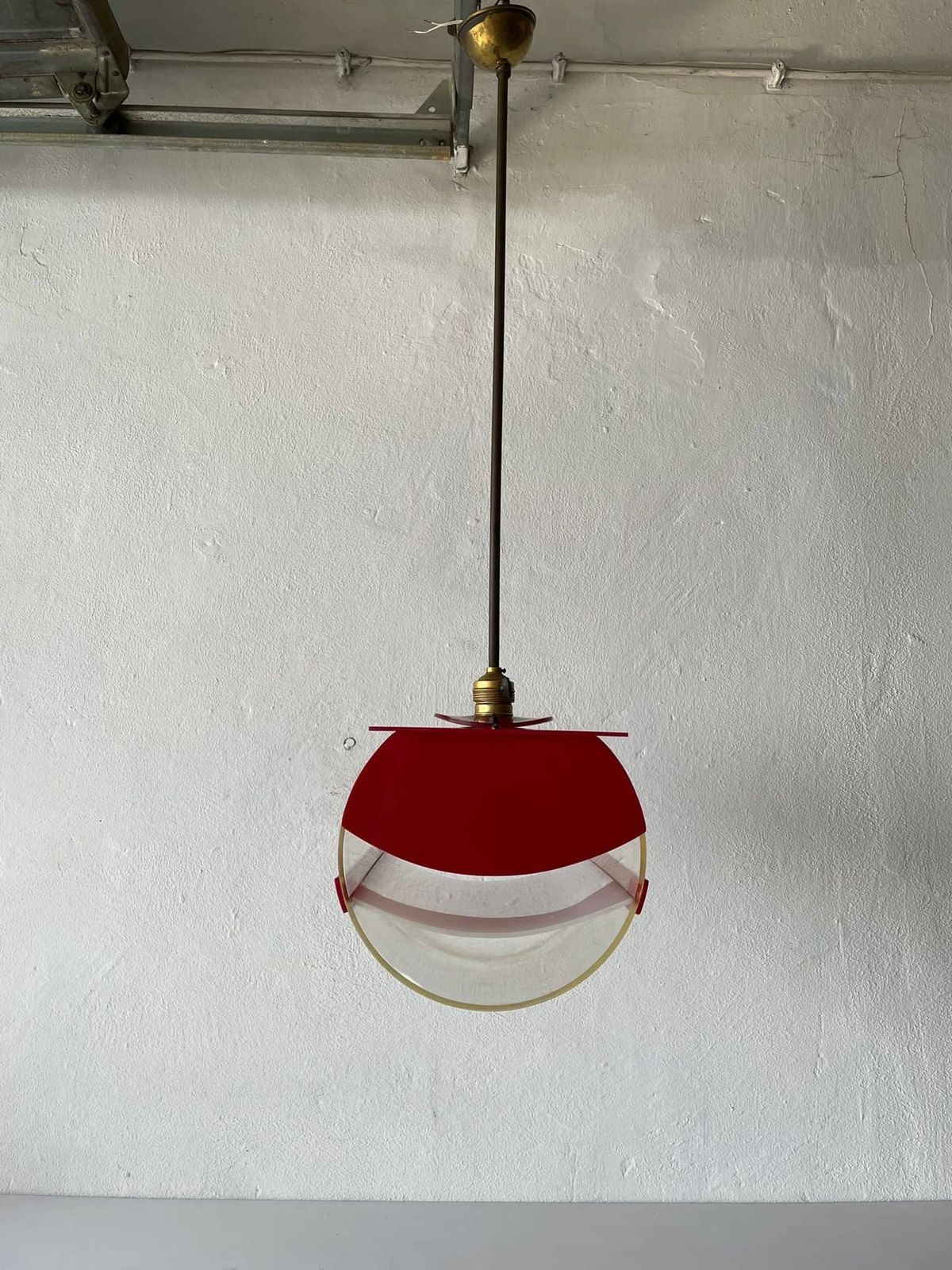 photo furniture Italian Rare Red Plastic Pendant Lamp, 1970s, Italy