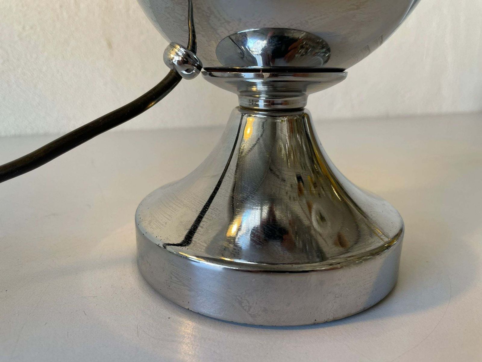 Italian Space Age Chrome Pair Of Table Lamps With Magnetic Shades, 1970s, Italy photo buy