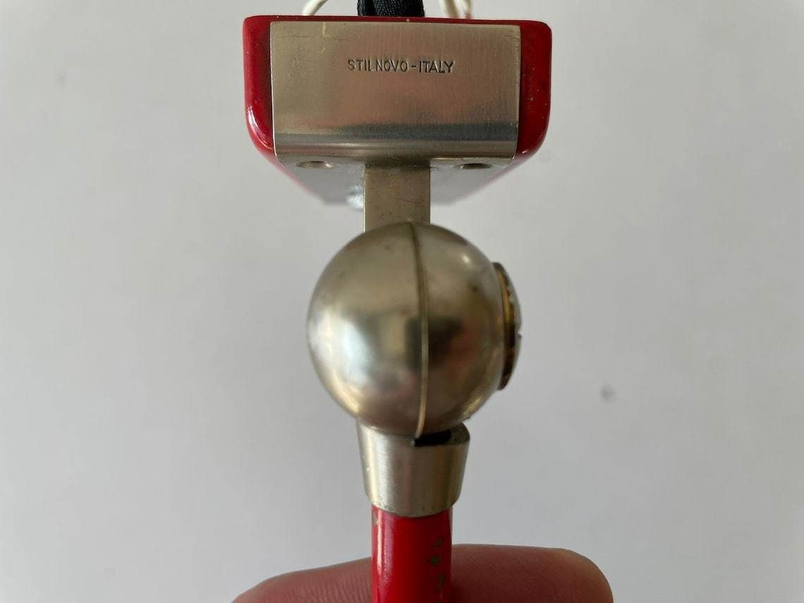 photo furniture Excellent Rare Red Metalic Grey Wall Lamp   Adjustable Shade And Arm By Stilnovo, 1970s, Italy