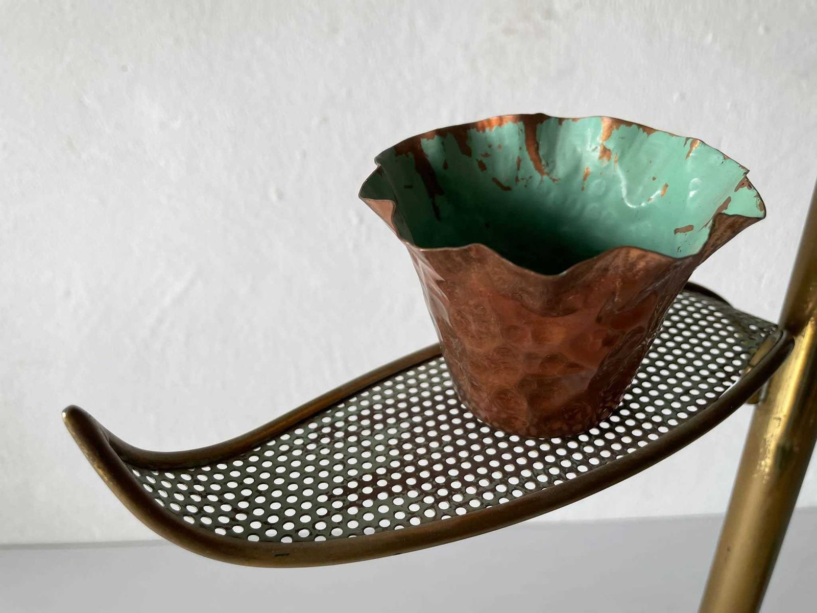 Unique Flower And Leafs Shaped Tall Italian Candle Holder, 1950s, Italy photo 1444.6