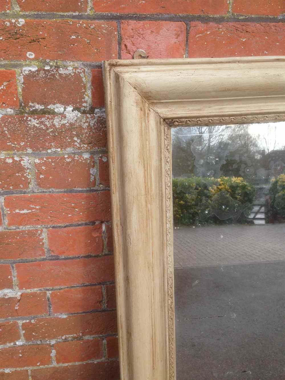 A Large Antique French 19th Century Painted Mirror photo furniture