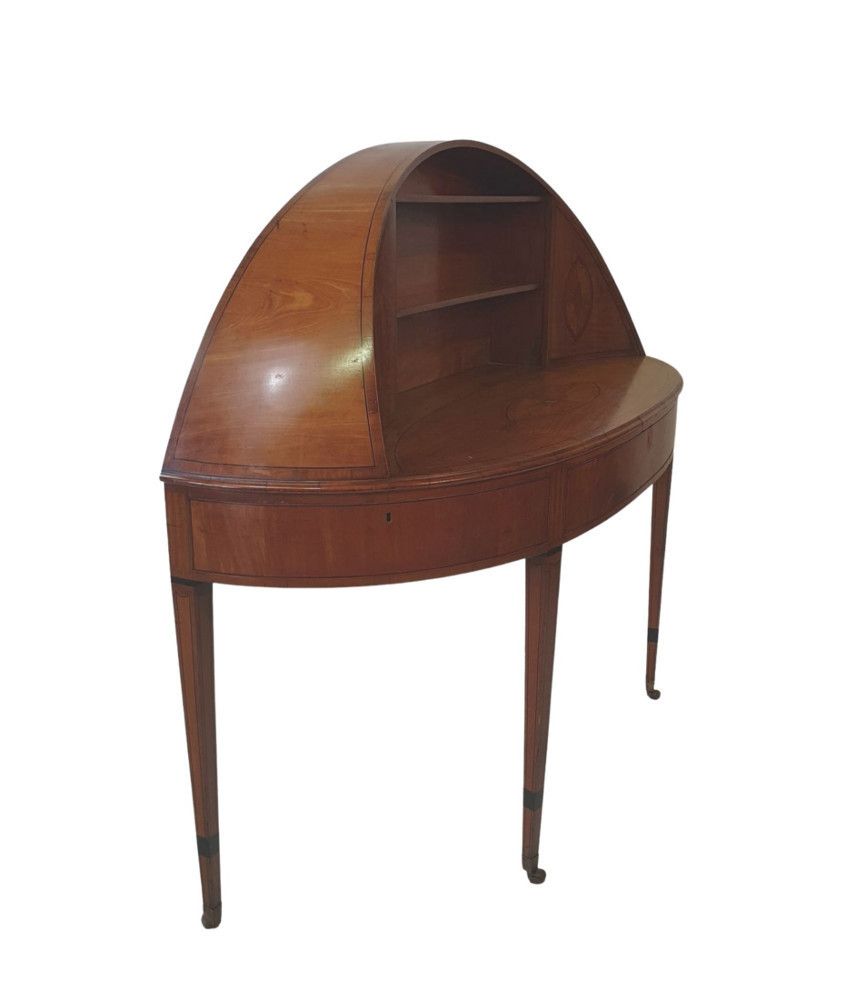Rare 19th Century Inlaid Satinwood Sheraton Design Carlton House Desk photo furniture