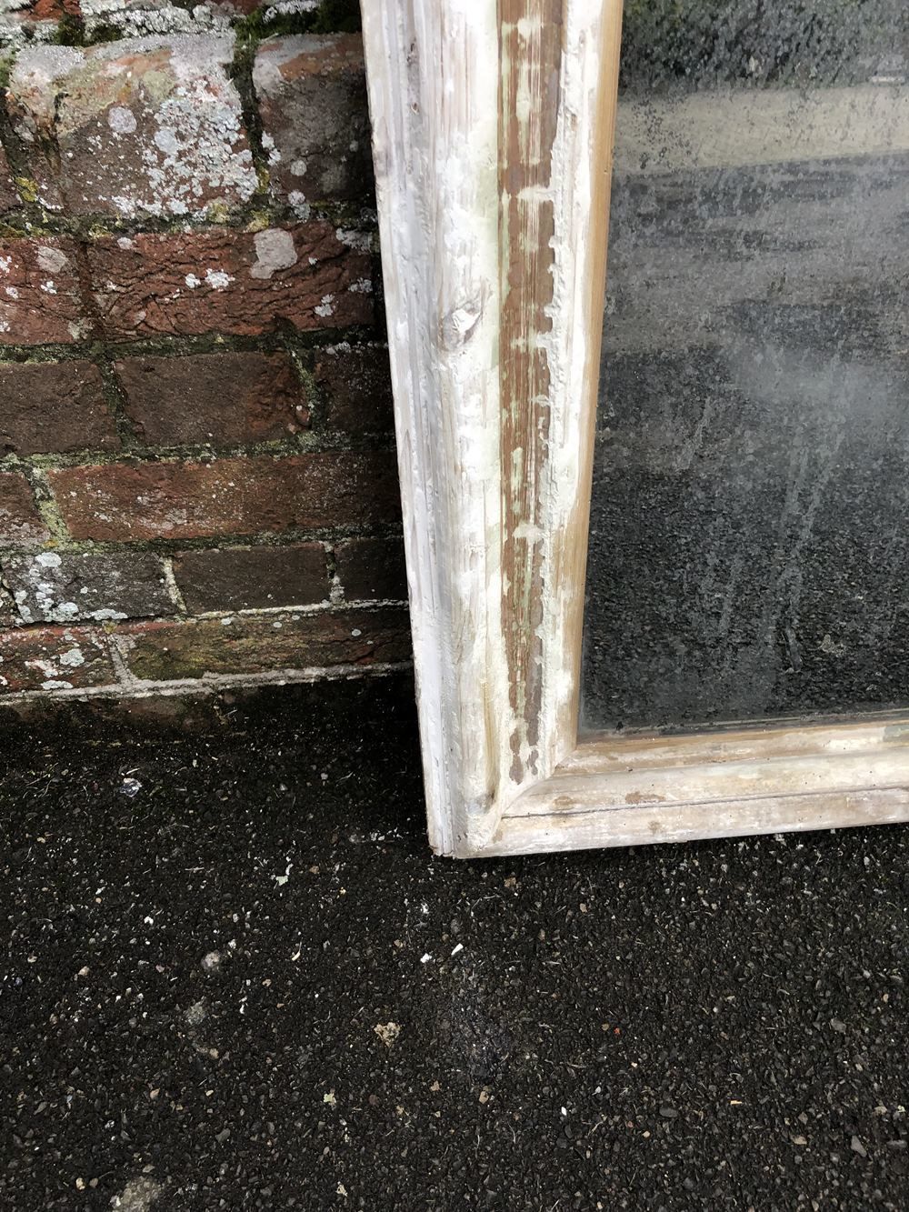 A Delightful Antique French 19th Century Carved Wood And Gesso Arched Top Distressed Louis Philippe Mirror photo for sale