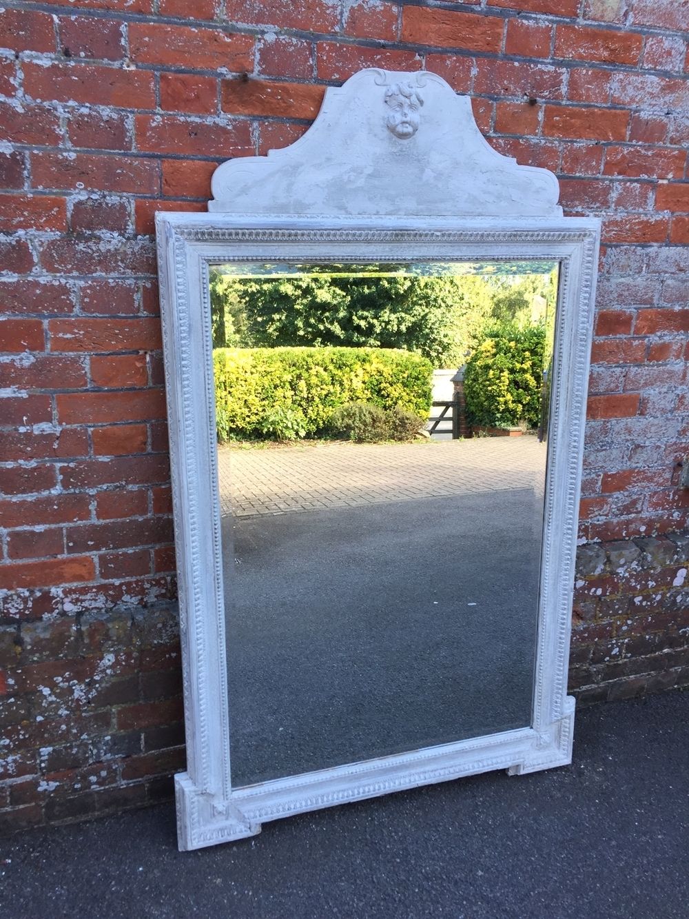 A Stunning Large Highly Decorative Antique 19th Century Italian Carved Wood And Gesso Painted Mirror