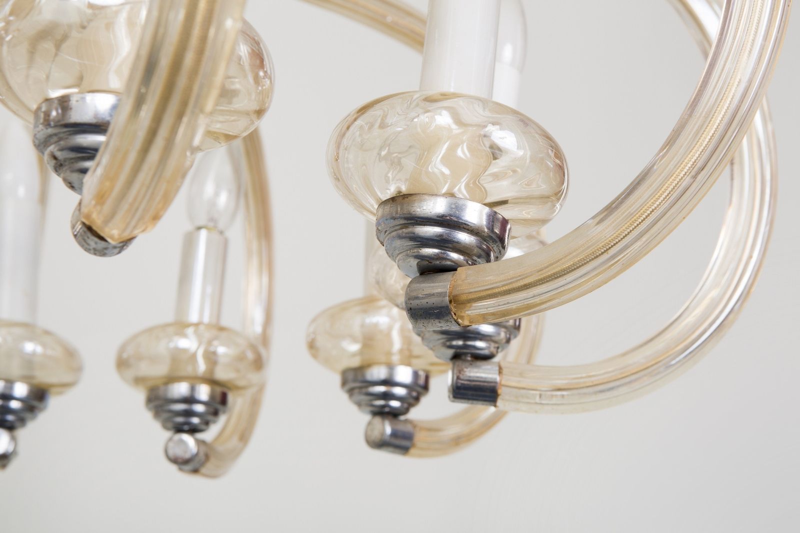 Glass Chandelier, 1920s, Made In Czechia Out Of Glass photo for sale
