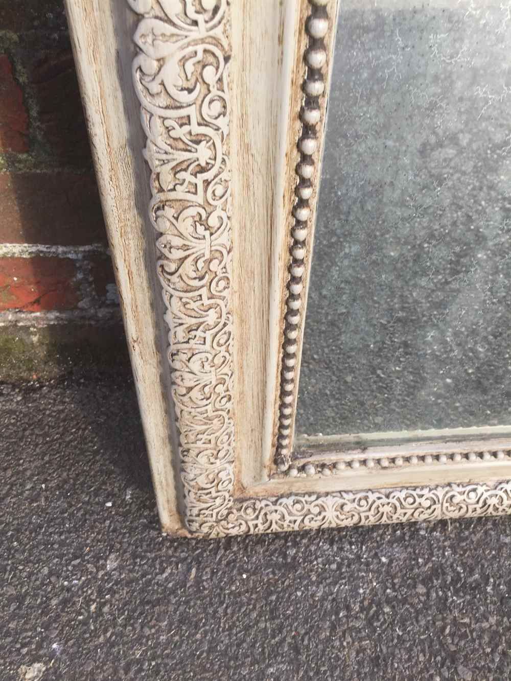 A Good Size Antique 19th Century French Carved Wood & Gesso Arched Top Painted photo for sale