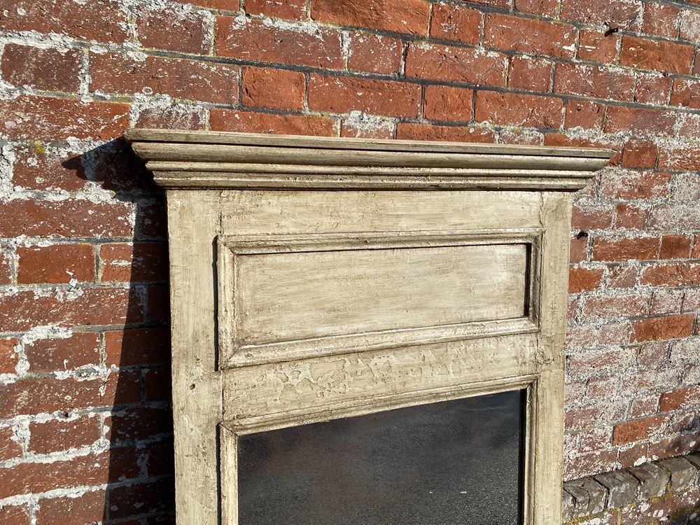 A Wonderful Antique 19th Century French Carved Wood Distressed Painted Mirror photo Home Decor