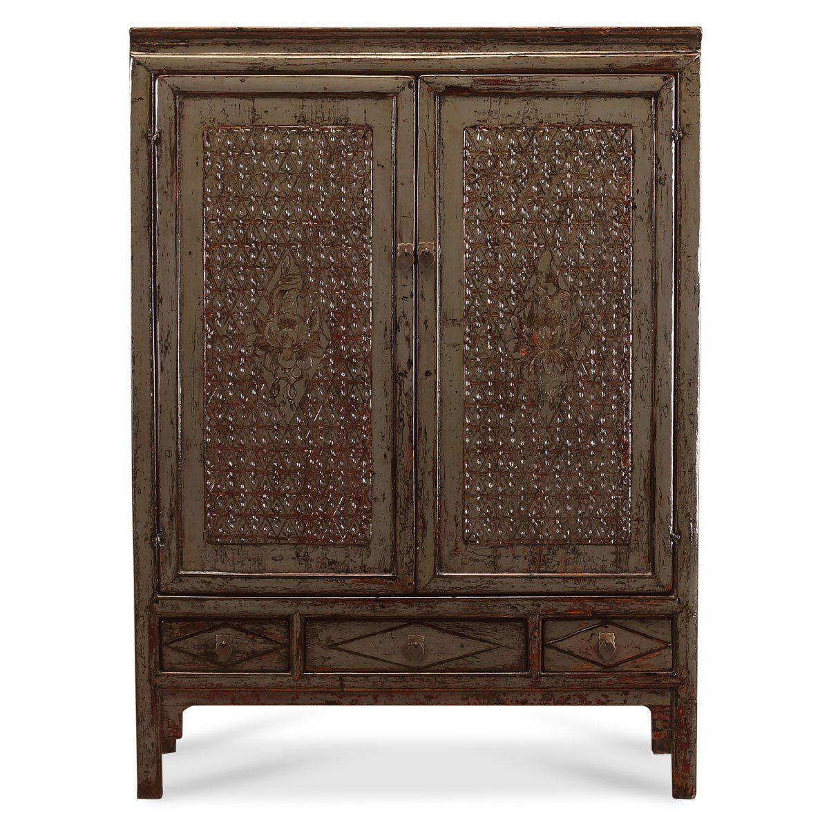 Grey Lacquer Patterned Amoire photo furniture