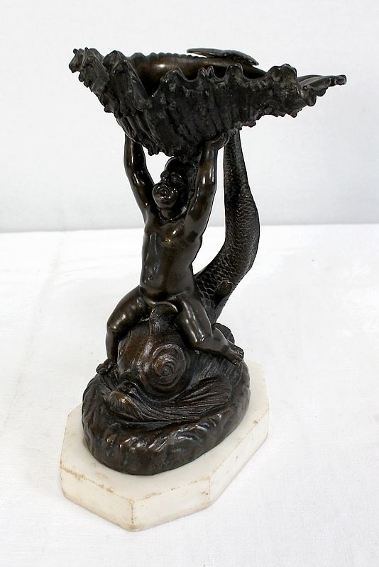 Bronze Trinket "The Child And The Dolphin"Early 19th Century photo for sale