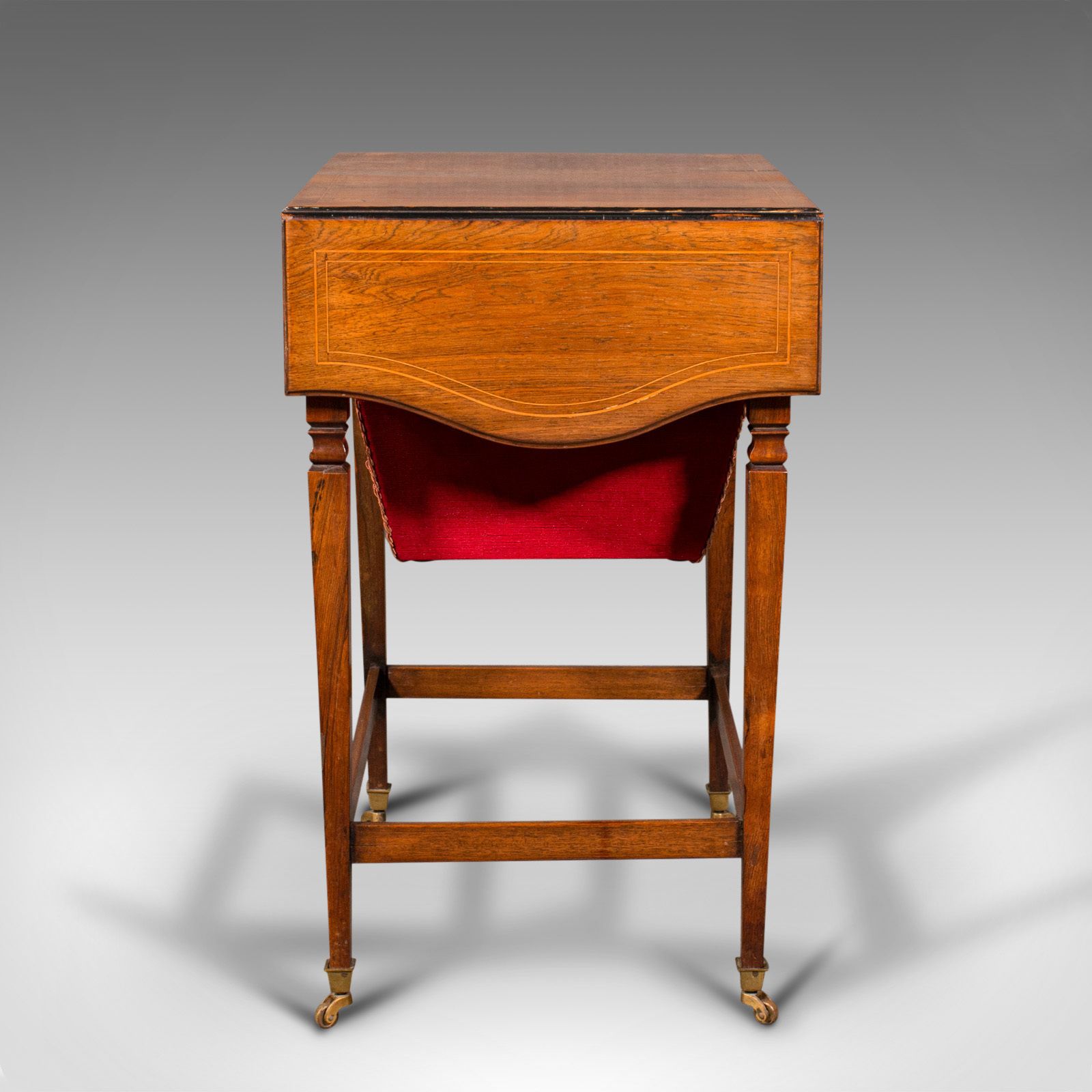 Antique Drop Leaf Sewing Table, English, Rosewood, Side, Lamp, Regency, C.1820 photo for sale