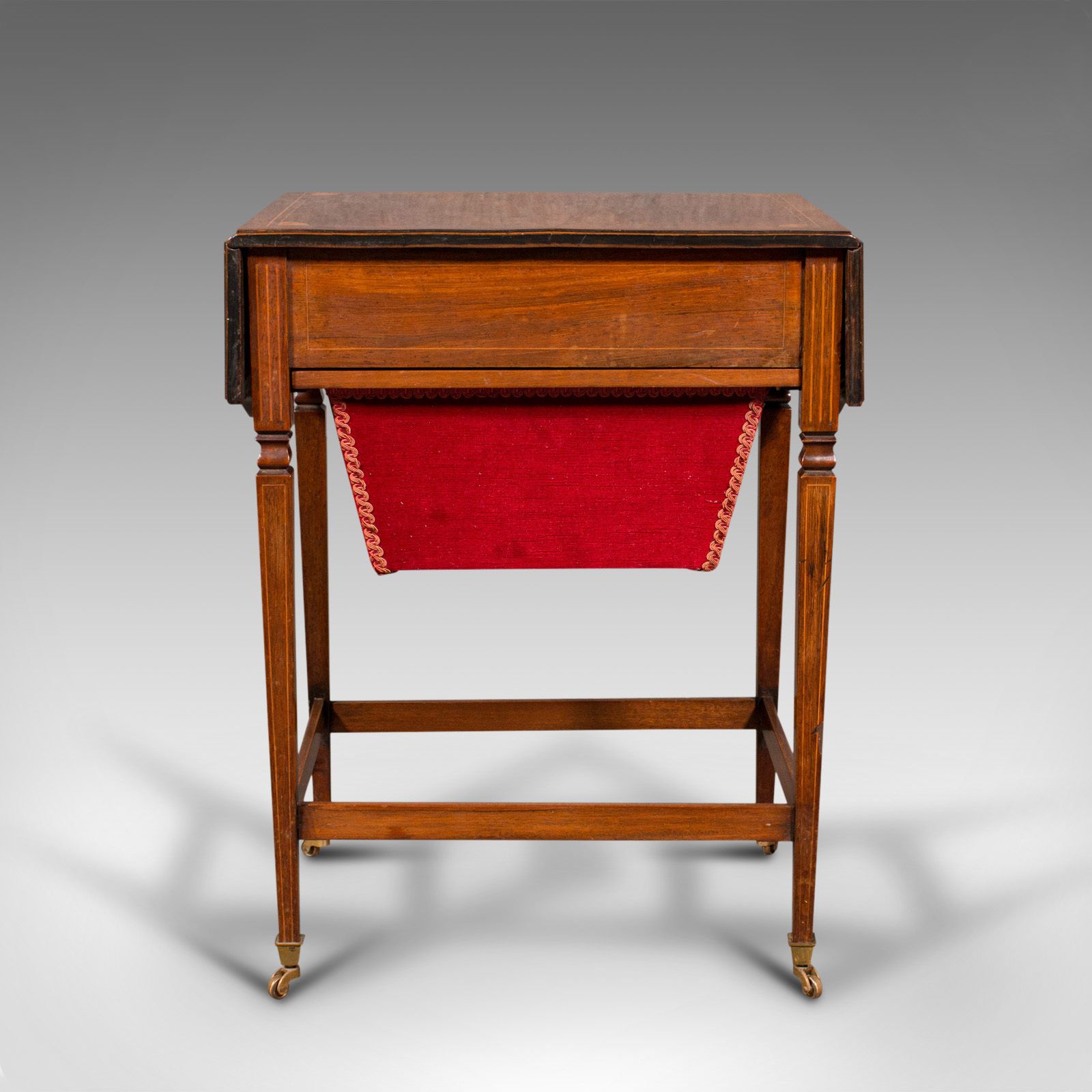 Antique Drop Leaf Sewing Table, English, Rosewood, Side, Lamp, Regency, C.1820 photo Furniture