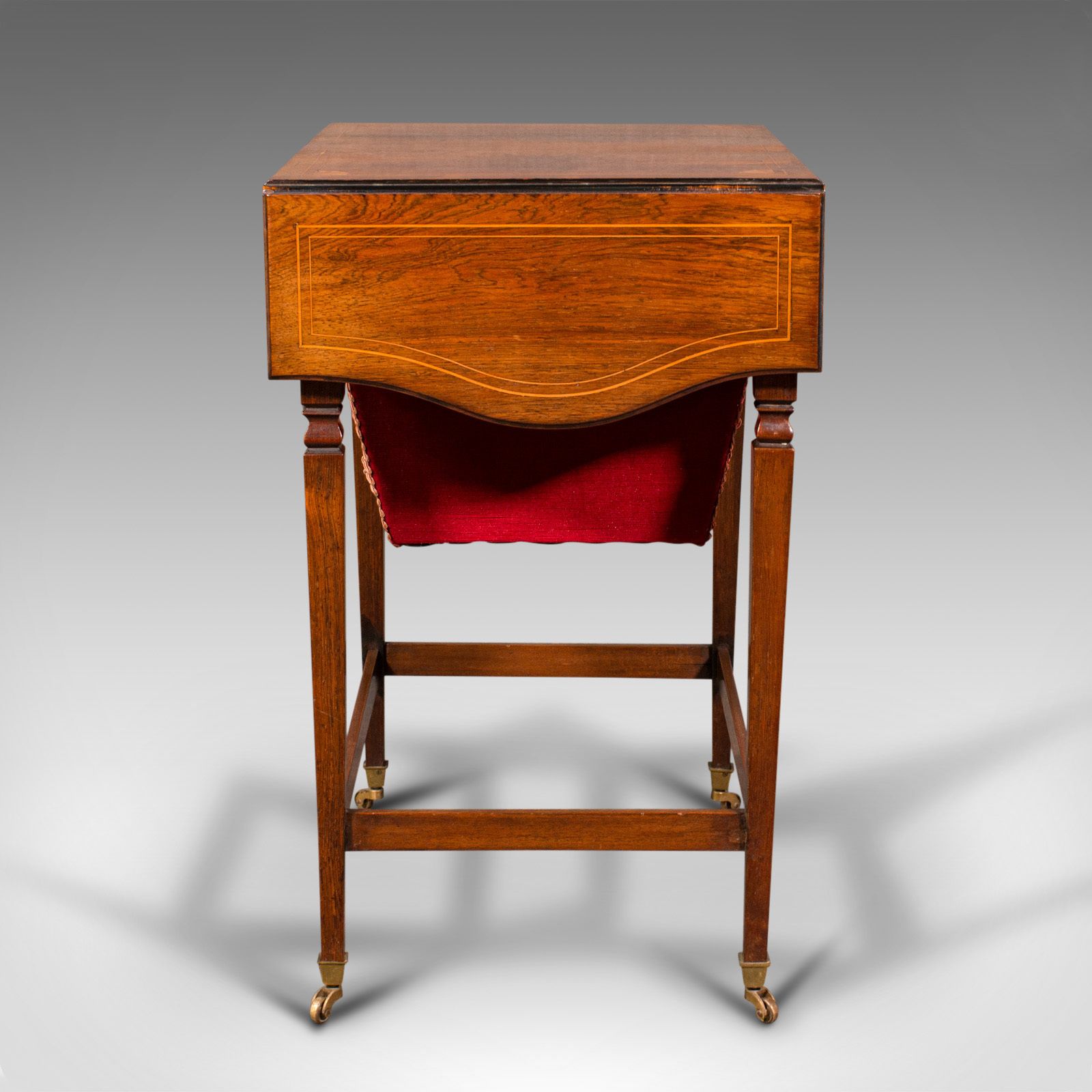 photo furniture Antique Drop Leaf Sewing Table, English, Rosewood, Side, Lamp, Regency, C.1820