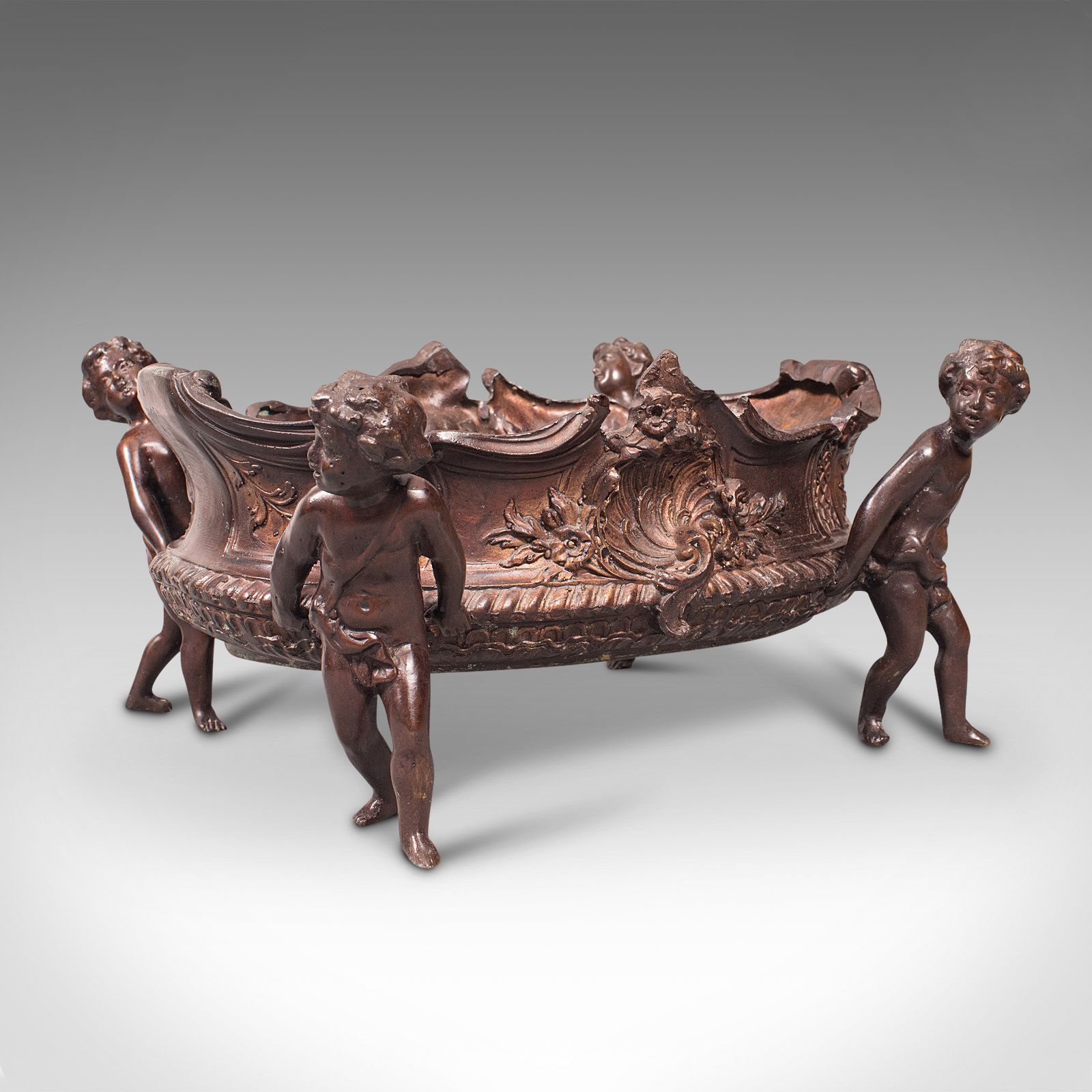 Antique Decorative Jardiniere, Italian, Bronze, Platter, Serving Bowl, C.1900