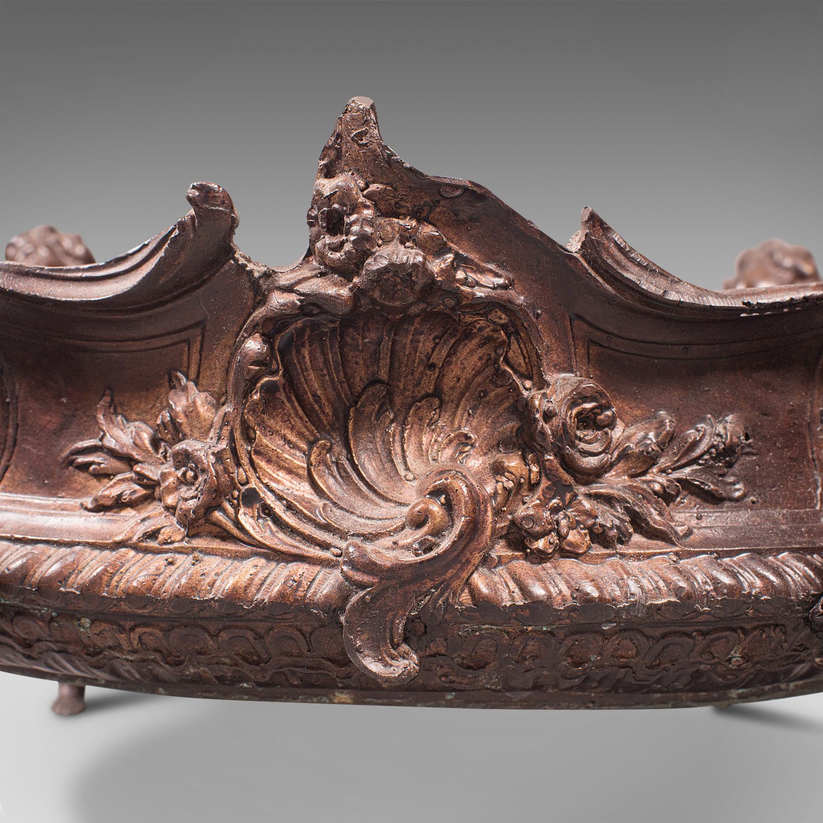 Antique Decorative Jardiniere, Italian, Bronze, Platter, Serving Bowl, C.1900 photo vinterior
