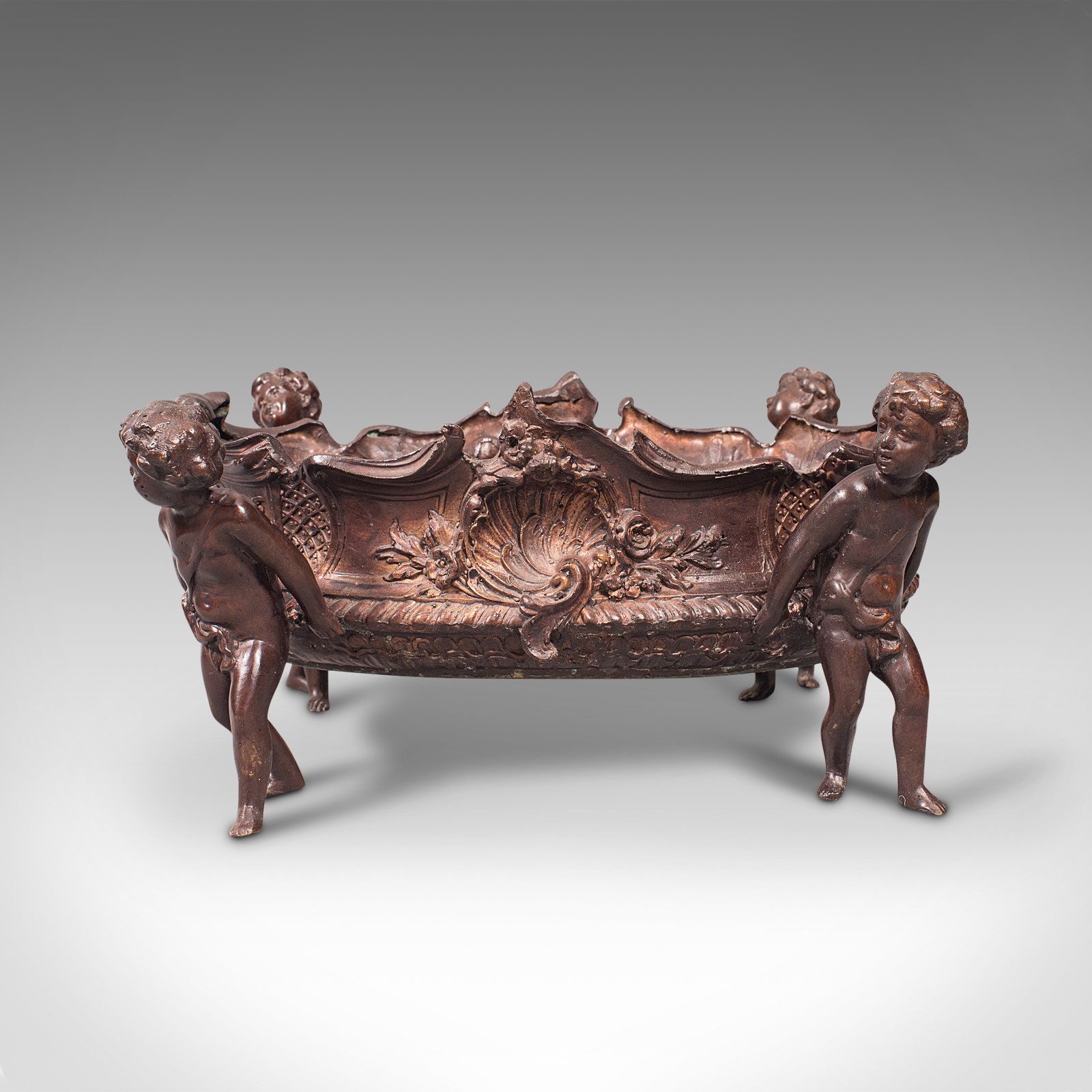 Antique Decorative Jardiniere, Italian, Bronze, Platter, Serving Bowl, C.1900 photo buy