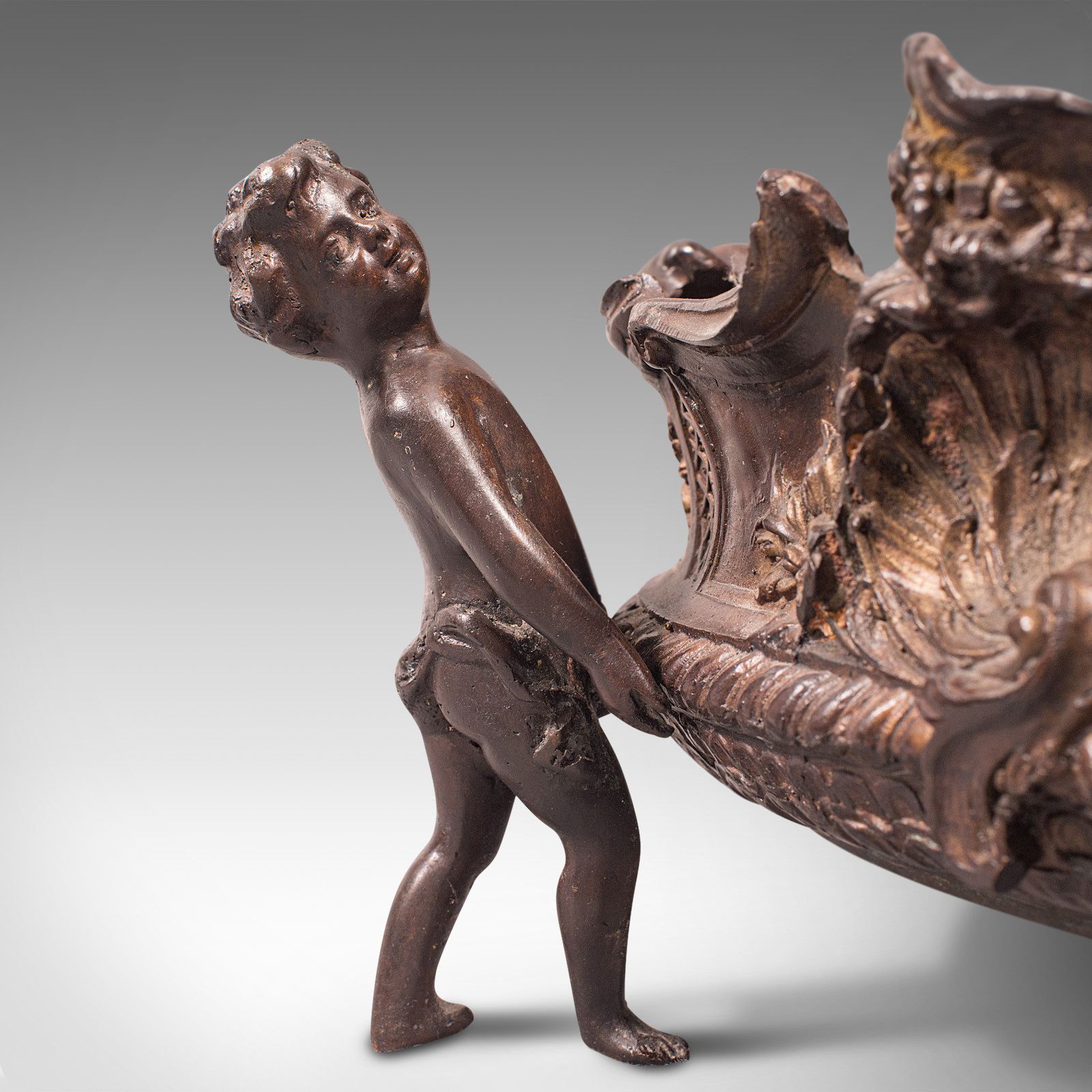 photo for sale Antique Decorative Jardiniere, Italian, Bronze, Platter, Serving Bowl, C.1900