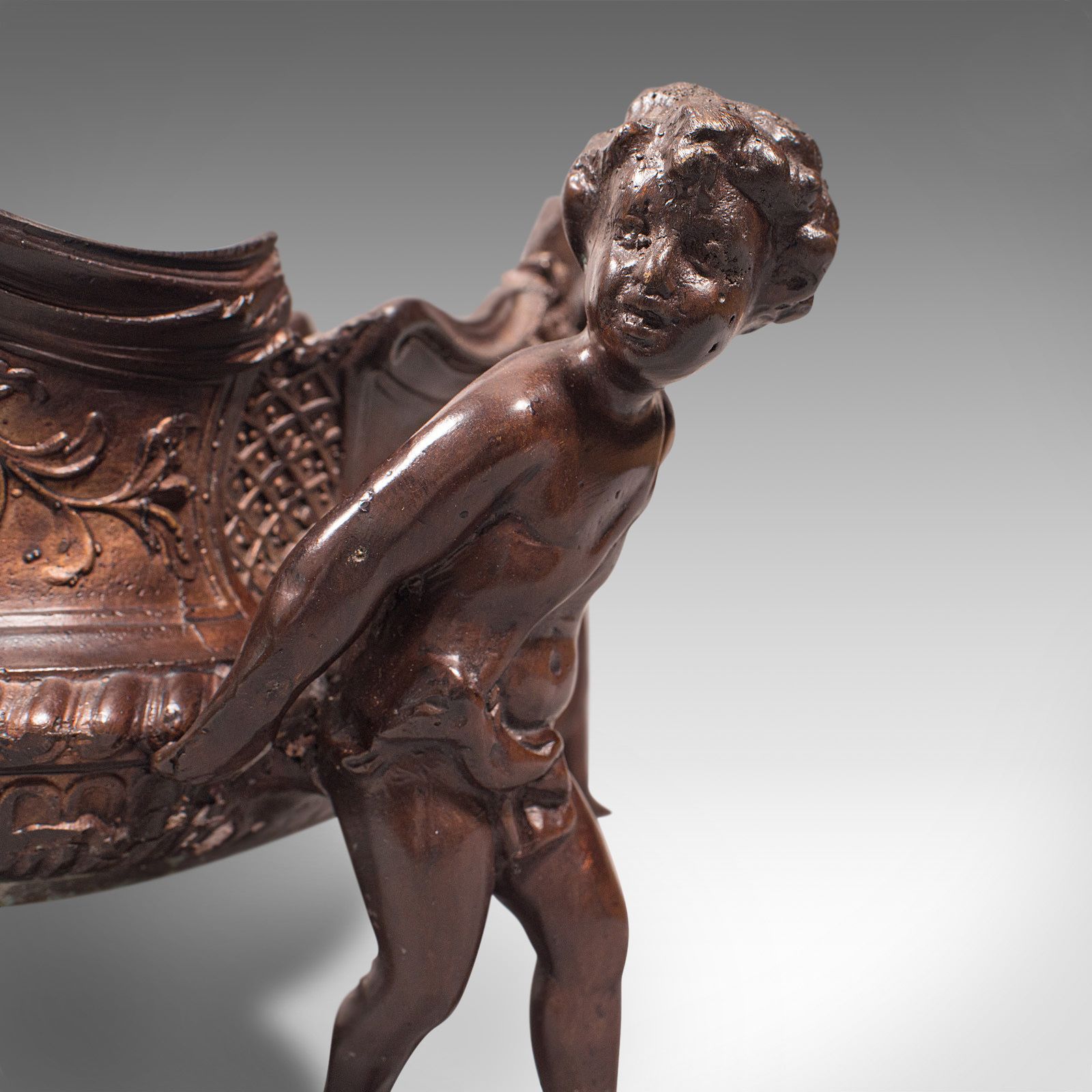 Home Decor Antique Decorative Jardiniere, Italian, Bronze, Platter, Serving Bowl, C.1900 photo