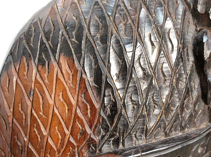 Important African Mask In Ebony   20th photo vintage