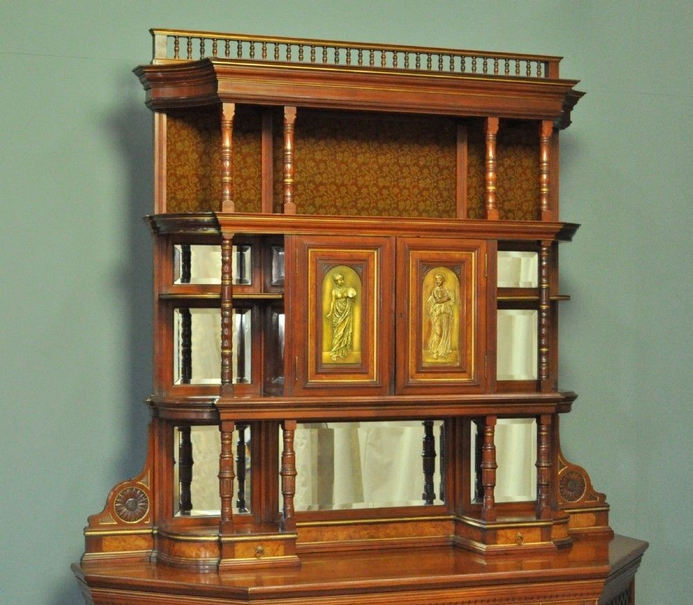 Large Antique Walnut Aesthetic Sideboard Dresser, Manner Of Lambs Of Manchester photo furniture