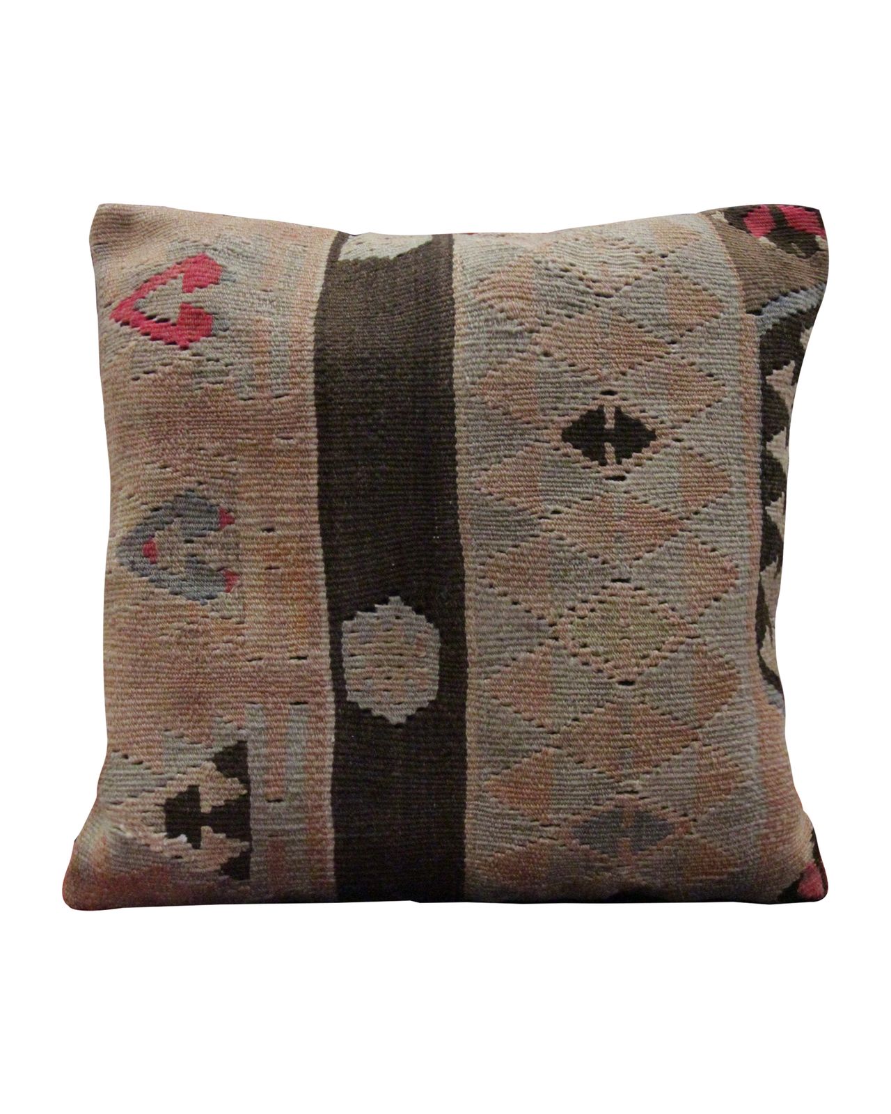 Traditional Geometric Kilim Cushion Cover Handmade Wool Scatter Pillow  40x40cm