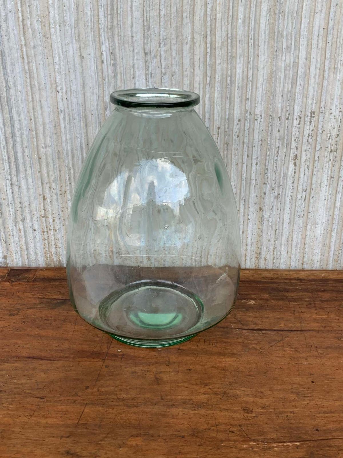 Large French Blown Clear Glass Demijohn Bottle photo for sale