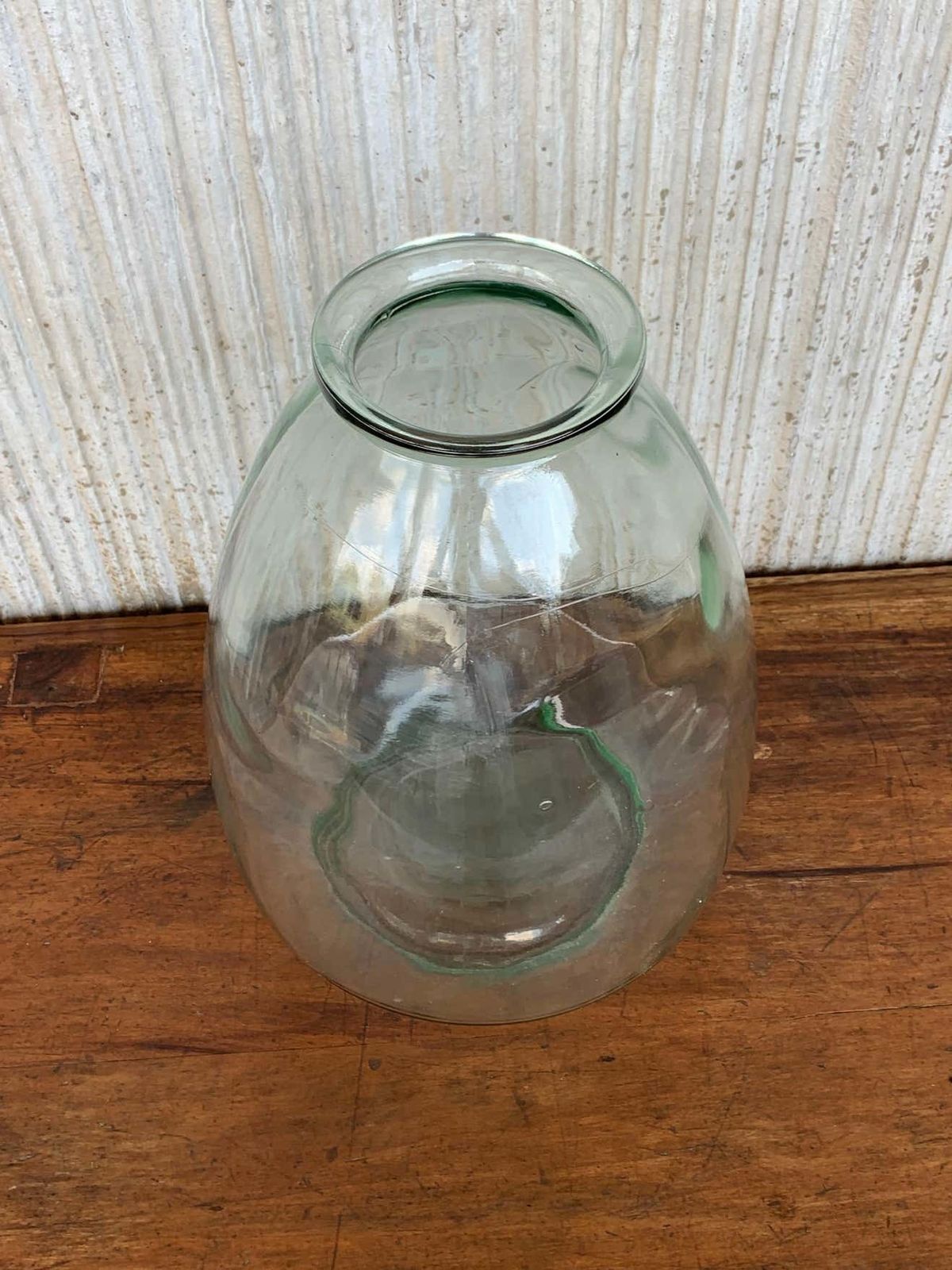 Grande bonbonne soufflée en verre transparent, France photo Décoration