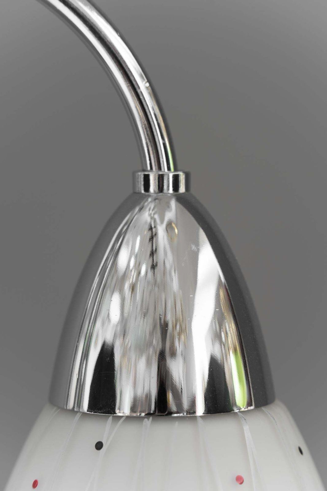 Nickel Pendant With Original Glass Shades Vienna Around 1950s photo vintage