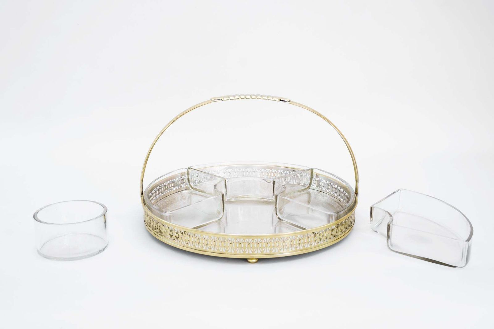 Art Deco Centerpiece With 5 Glass Parts Vienna Around 1910s photo vintage